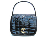 Deco Style 1950's-60's SAKS FIFTH AVE Alligator Skin Handbag - Great Design!