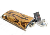 NEW! Tall Custom Python Snake Skin 6 Oz. Stainless Hip FLASK