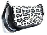 Terrific Cream, Black & Gray Leopard Print STINGRAY Skin Shoulder CROSS body Bag