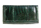 XXL GREEN 15" 1940's-50's Sleek CROCODILE Skin Clutch - ARGENTINA