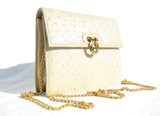 Mini CREAM 2000's HELENE Ostrich Skin CROSS Body Shoulder Bag