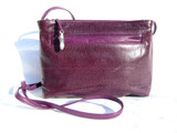 1990's Dark Purple Lizard Skin Crossbody Shoulder Bag - Paris!