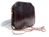 1980's Dark Purple Octagonal Snake Skin Crossbody Shoulder Bag - Bloomingdale's