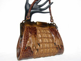  Lovely 1940's Brown Alligator Handbag w/BAKELITE Frame & Paws! 