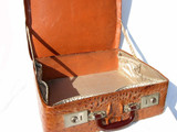  1930's-40's Antique HORNBACK ALLIGATOR Skin Travel Case Luggage 