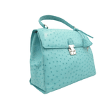 Early 2000's TURQUOISE KELLY Style OSTRICH Skin Handbag Early 2000's TURQUOISE KELLY Style OSTRICH Skin Handbag