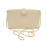  1990's-2000's CREAM BONE Alligator Skin Clutch Shoulder Bag - MAXIMA! 