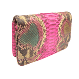 Gorgeous Chanel-Style Early 2000's Pink, Green & Tan PYTHON Skin Shoulder Cross Body Bag Gorgeous Chanel-Style Early 2000's Pink, Green & Tan PYTHON Skin Shoulder Cross Body Bag