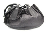  XL 2010's Black OSTRICH SKIN Shoulder Bag - NINA RAYE! 