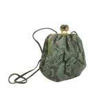  1990's Mint GREEN PYTHON Snake Skin Shoulder Bag - JUDITH LEIBER 