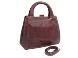 Gorgeous 1990's Red Mahogany Lizard Skin Handbag Shoulder Bag - SUAREZ