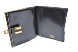  Women's BOND STREET 1950's Jet Black Alligator Skin Wallet & Change Purse 