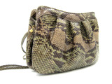  Green Gray 1970's PYTHON Snake Skin Shoulder Bag - MOSKOWITZ 