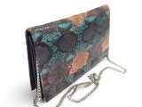  Stunning Pastel Python Snake Skin Clutch Shoulder Bag - VARON 