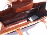  XXL JUDITH LEIBER 1990's COGNAC Alligator Skin TOTE Bag - w/TAGS! 