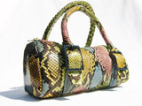  STUNNING 1980's Jeweled PASTEL PYTHON Mini SPEEDY Bag 