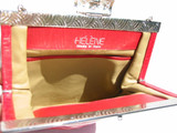  HELENE 1990's RED Alligator Belly Skin EVENING Bag - SILVER 