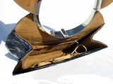  NAVY BLUE 1940's-50's Deco-Style ALLIGATOR Skin Handbag - SILVER 