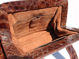  Fabulous 1940's DECO Alligator Skin Handbag - ARGENTINA 