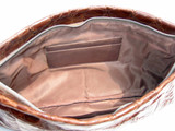  1940's-50's Large 14" Chocolate Alligator Clutch Bag w/Lucite Pull 