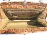  AMPLE 1990's Caramel CROCODILE Skin SATCHEL Bag - COMTESSE 