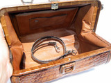  AMPLE 1990's CROCODILE Skin SATCHEL Doctor Bag - w/Strap! 