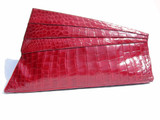 HUGE 17.5" Wide RED 1940's-50's HARRY ROSENFELD Deco ALLIGATOR Skin Clutch Purse 