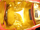  COLOR BLOCK Orange, Pink & Yellow 1970's-80's PYTHON Snake Skin Handbag - ANDREA PFISTER 