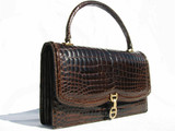  1950's-60's LOUISE FONTAINE Crocodile POROSUS Bag - HERMES CHAINE D'ANCRE 