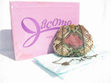  Rare 1970's JACOMO Pastel PYTHON Skin Evening Bag w/BOX! 