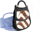 1960's ZEBRA Fur & Suede Handbag by Leland 