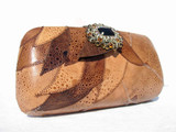  JEWELED 1970's-80's GENUINE FROG SKIN Clutch Shoulder Bag 
