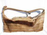  GIANT 22" x 10" Dyed Checkered SPRINGBOK Fur Hobo Shoulder Bag 