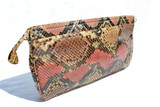  1980's Pastel PYTHON Snake Skin CLUTCH Shoulder Bag - Morris Moskowitz 