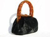  KORET 1940's-50's DECO Style CALF SKIN FUR Purse w/BAKELITE & Accessories 