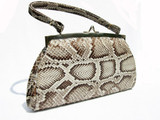  1960's Natural MATTE Finish PYTHON Snake Skin Handbag 