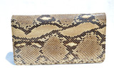  Sleek 1970's-80's PYTHON Snake Skin CLUTCH w/Matching PURSE 