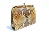 Petite 1960's-70's PYTHON Snake Skin CLUTCH Shoulder Bag