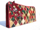  Custom 1960's Patchwork SNAKE & ALLIGATOR Skin Clutch w/FLOWERS! 