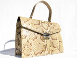  I. MILLER 1960's-70's PYTHON Snake Skin Handbag w/ ORIGINAL KEY! 