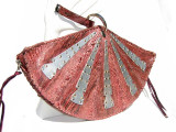  PINK 1980's 16" PYTHON Snake Skin Wristlet CLUTCH Bag - EDGY! 