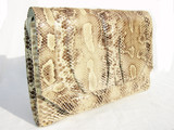 Ample 1970's-80's PYTHON Snake Skin CLUTCH Shoulder Bag - VARON