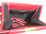  RED 1970's Deco KARUNG Snake Skin Clutch Purse - SUSAN GAIL 