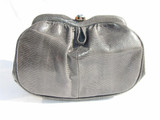  1970's-80's GRAY SUSAN GAIL KARUNG Snake Skin CLUTCH Shoulder Bag 