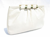  1970's-80's BONE SUSAN GAIL KARUNG Snake Skin CLUTCH Bag 