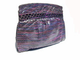  1970's PURPLE Python Snake Skin Clutch Shoulder Bag - VARON 