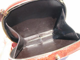  COGNAC 1970's-80's COBRA Snake Skin ART DECO Style CLUTCH Bag 