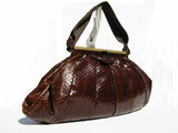  HUGE 17" 1950's COBRA Snake Skin Handbag - WILSHIRE Original 