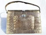  Large 1950's-60's Monitor (Ring) Lizard "Kelly" Style Vanity Handbag 