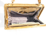  Sophisticated HASEGAWA 1960's MUSTARD Lizard Skin Handbag 